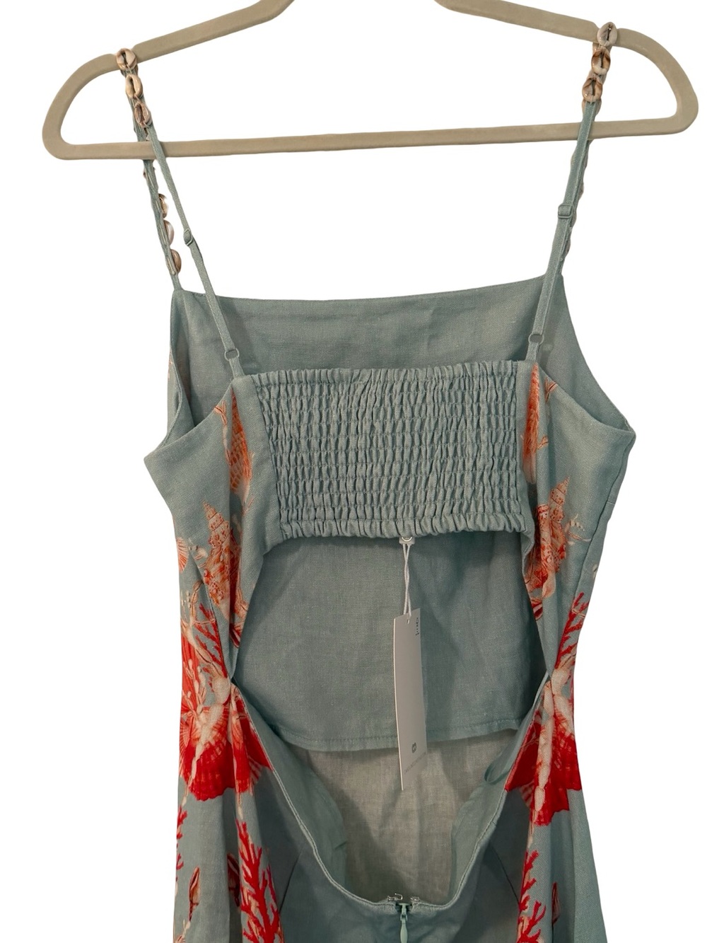 Caroline Constas Coral Shell Print Linen Maxi Dress NWT - Picture 5 of 10